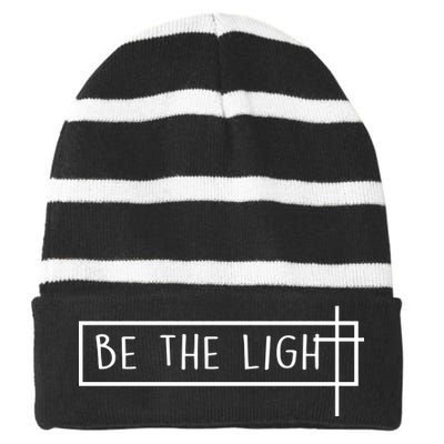 Be The Light Jesus Striped Beanie with Solid Band