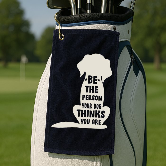 Be The Person Your Dog Thinks You Are Golf Towel