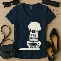 Be The Person Your Dog Thinks You Are Women's V-Neck T-Shirt
