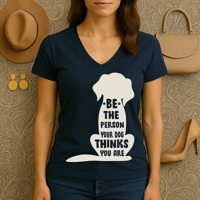 Be The Person Your Dog Thinks You Are Women's V-Neck T-Shirt