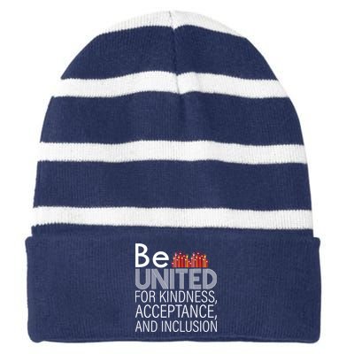 Be United For Kindness Striped Beanie with Solid Band