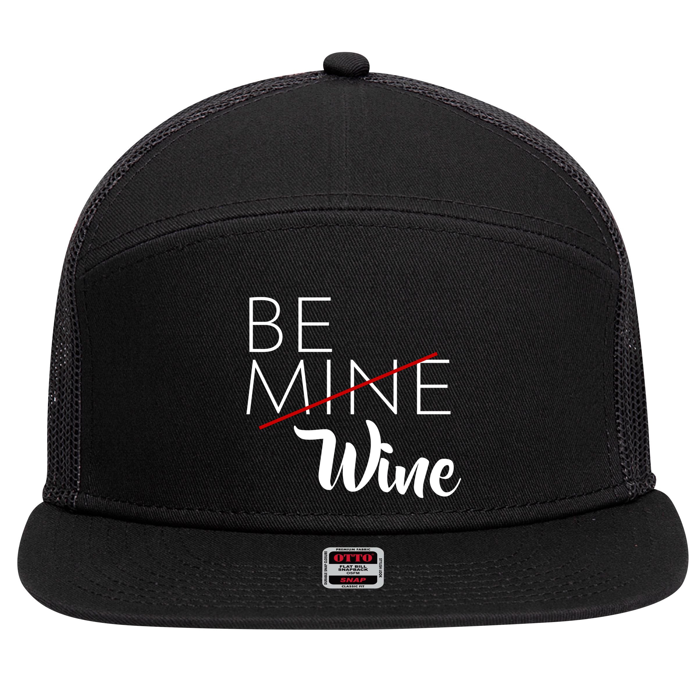 Be Wine 7 Panel Mesh Trucker Snapback Hat