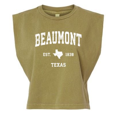 Beaumont Est 1838 Texas Tx Vintage Sports Design Garment-Dyed Women's Muscle Tee