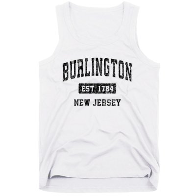 Burlington Est 1784 New Jersey Nj Vintage Established Sports Design Tank Top