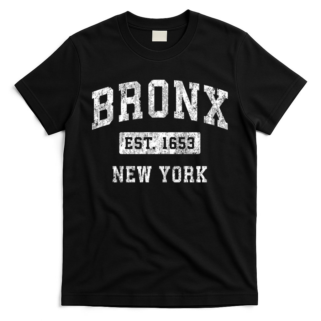 Bronx Est 1653 New York Ny Vintage Established Sports Design T-Shirt