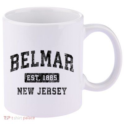 Belmar Est 1885 New Jersey Nj Vintage Established Sports Design 11oz C Handle Ceramic Mug