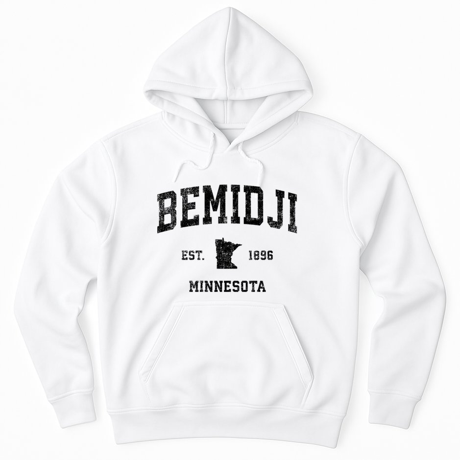 Bemidji Est 1896 Minnesota Mn Vintage Sports Design Hoodie