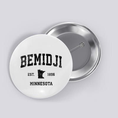 Bemidji Est 1896 Minnesota Mn Vintage Sports Design Button
