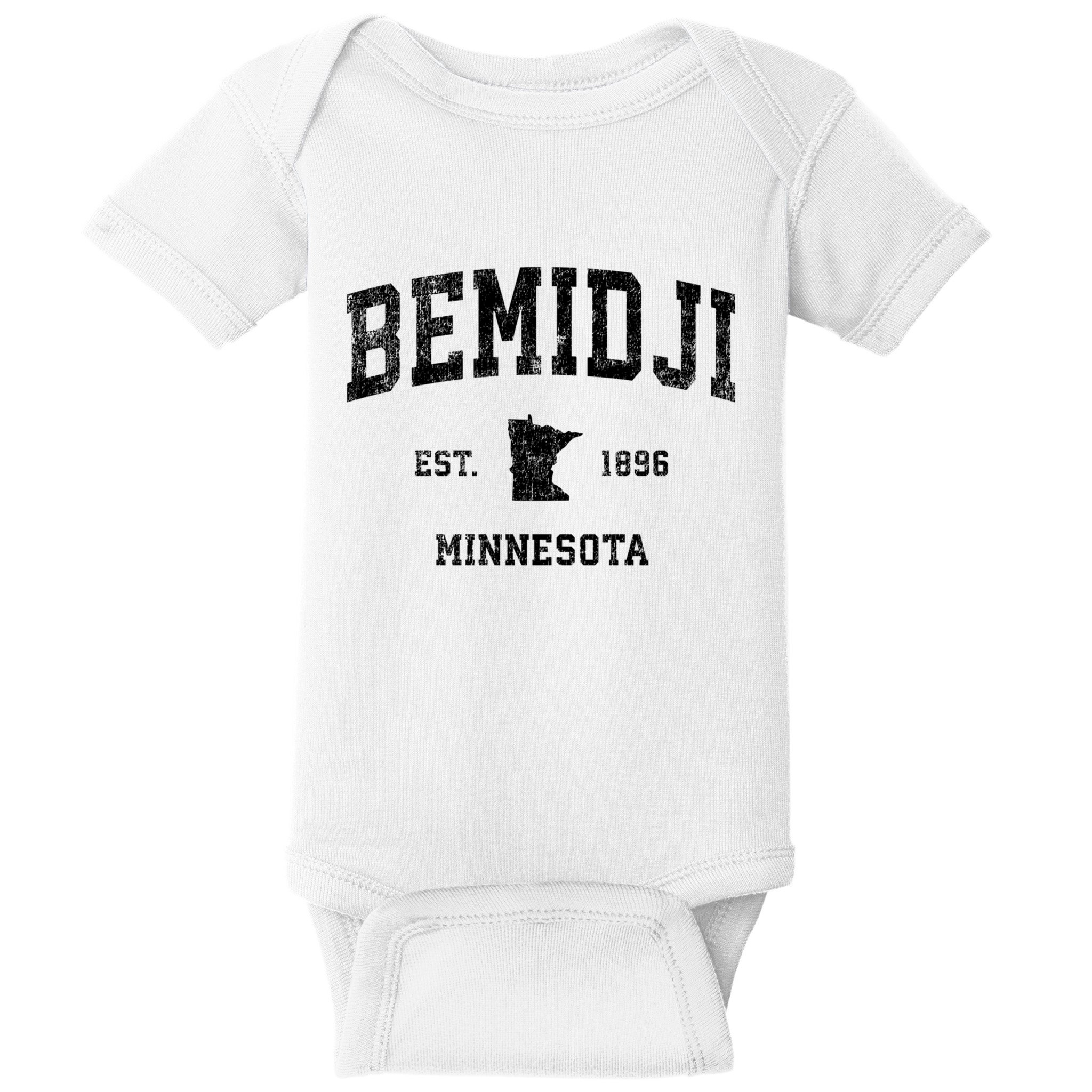 Bemidji Est 1896 Minnesota Mn Vintage Sports Design Baby Bodysuit