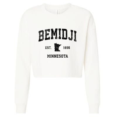 Bemidji Est 1896 Minnesota Mn Vintage Sports Design Cropped Pullover Crew