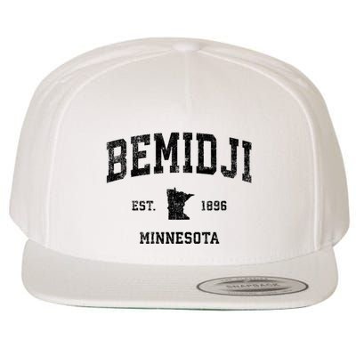 Bemidji Est 1896 Minnesota Mn Vintage Sports Design Wool Snapback Cap