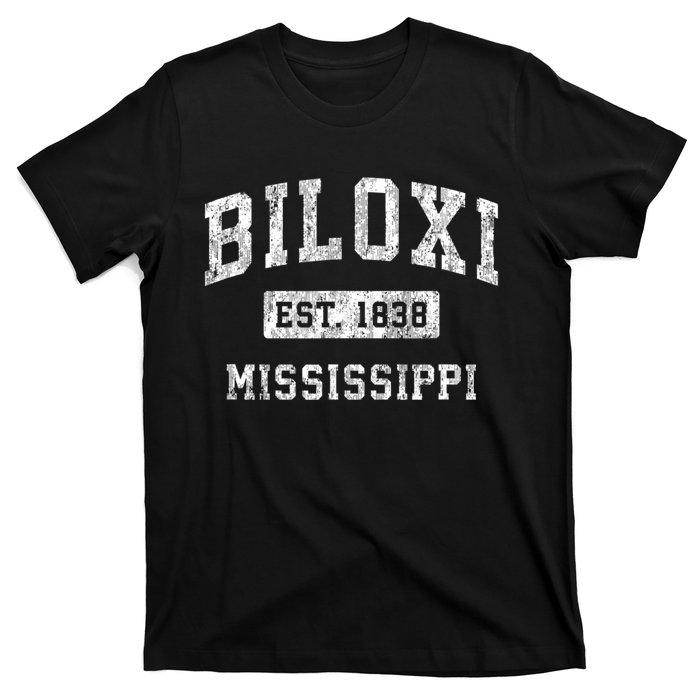 Biloxi Est 1838 Mississippi Ms Vintage Established Sports Design T-Shirt