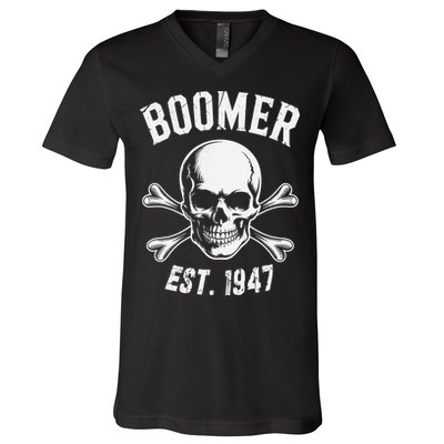 Boomer Est 1947 Baby Boomer Generation V-Neck T-Shirt