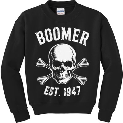 Boomer Est 1947 Baby Boomer Generation Kids Sweatshirt