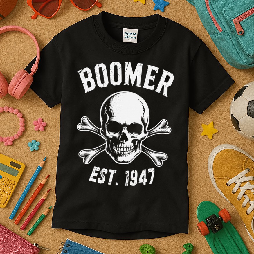 Boomer Est 1947 Baby Boomer Generation Kids T-Shirt