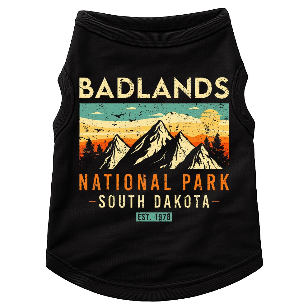 Badlands Est. 1978 Vintage Retro South Dakota National Park Doggie Tank
