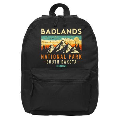Badlands Est. 1978 Vintage Retro South Dakota National Park 16 in Basic Backpack