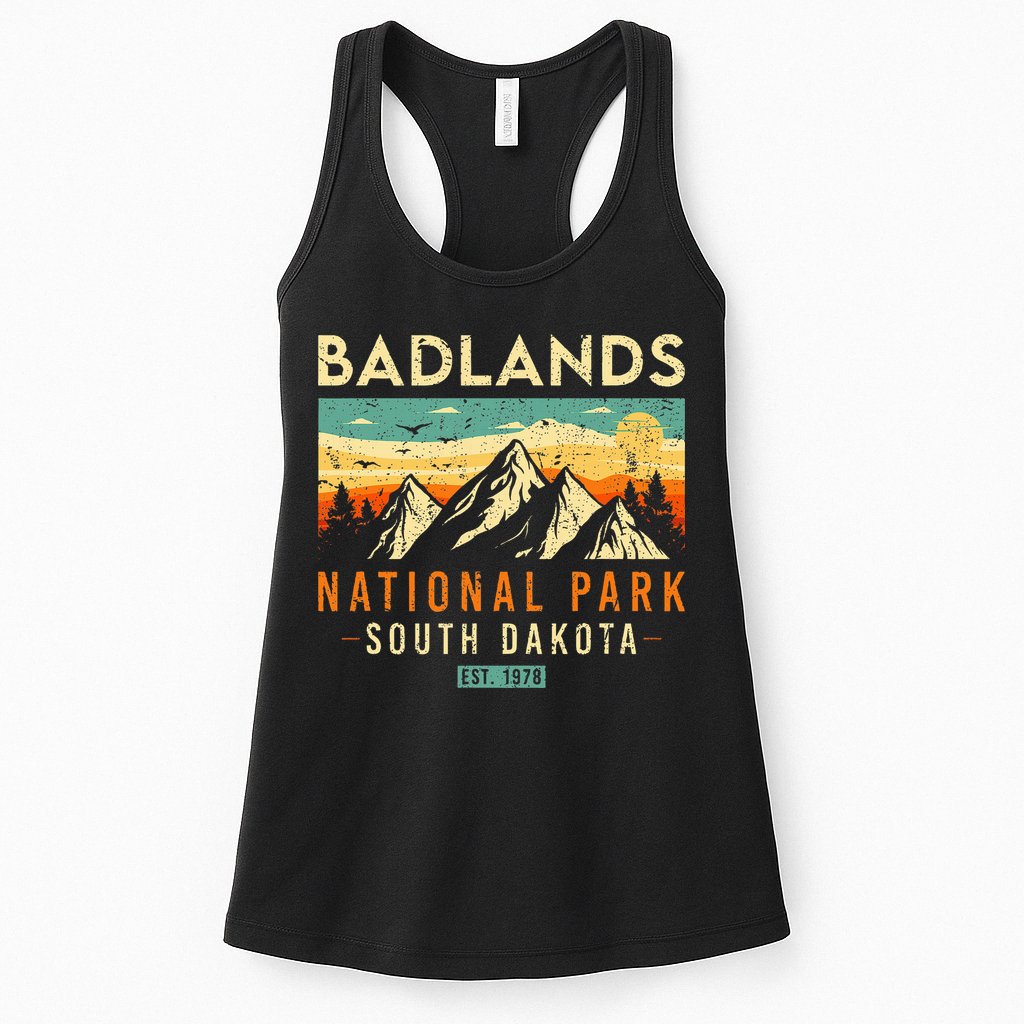 Badlands Est. 1978 Vintage Retro South Dakota National Park Womens Tank Top