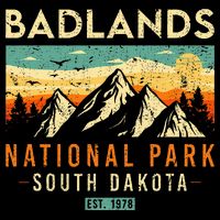 Badlands Est. 1978 Vintage Retro South Dakota National Park Womens T-Shirt