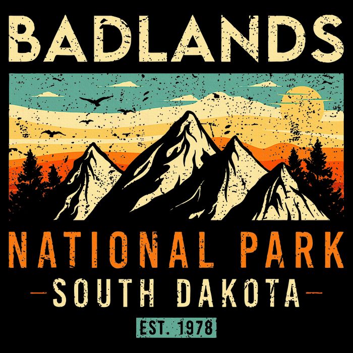 Badlands Est. 1978 Vintage Retro South Dakota National Park Womens T-Shirt