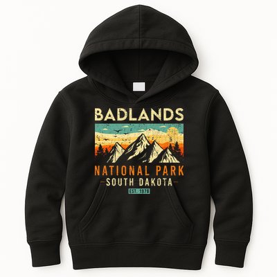 Badlands Est. 1978 Vintage Retro South Dakota National Park Kids Hoodie