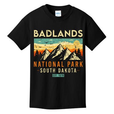 Badlands Est. 1978 Vintage Retro South Dakota National Park Kids T-Shirt