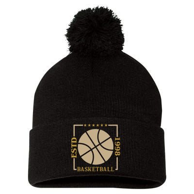 Basketball Estd 1998 Pom Pom 12in Knit Beanie