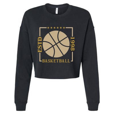 Basketball Estd 1998 Cropped Pullover Crew