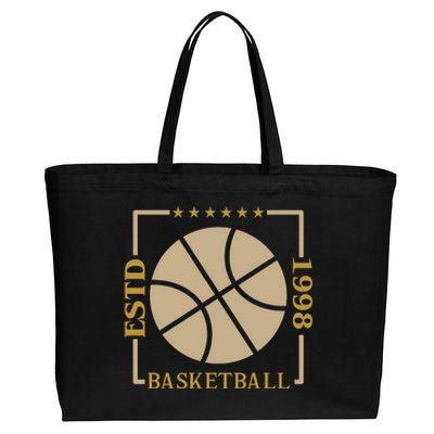 Basketball Estd 1998 Cotton Canvas Jumbo Tote