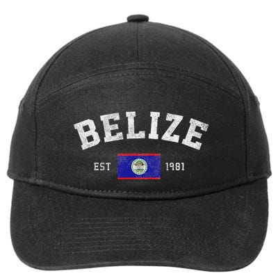 Belize Est. 1981 Belizean Flag Independence Day 7-Panel Snapback Hat