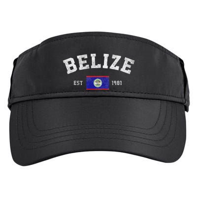 Belize Est. 1981 Belizean Flag Independence Day Adult Drive Performance Visor