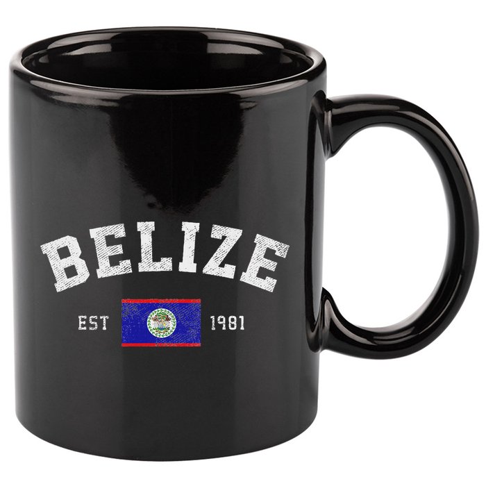 Belize Est. 1981 Belizean Flag Independence Day 11oz C Handle Ceramic Mug