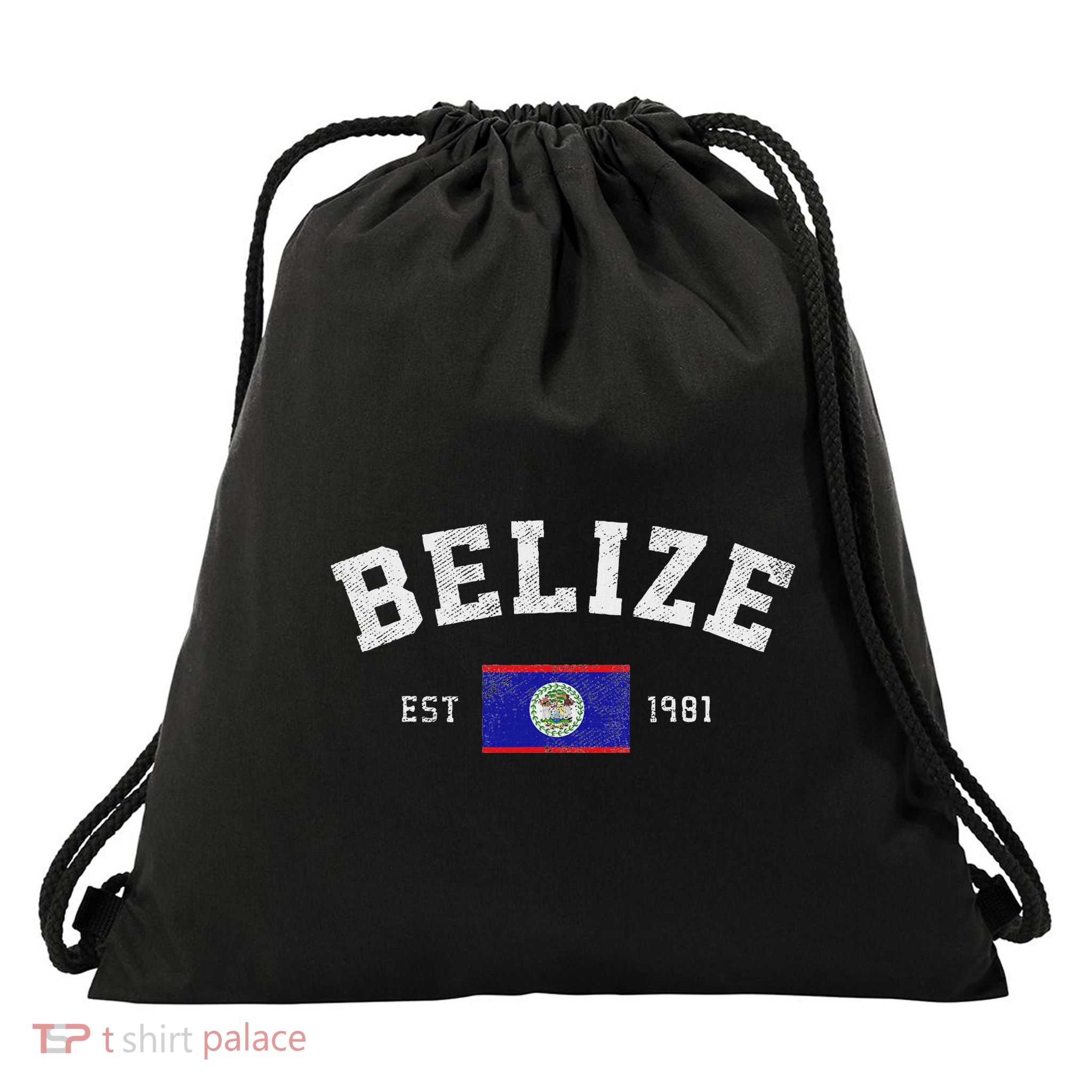 Belize Est. 1981 Belizean Flag Independence Day Drawstring Bag
