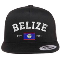 Belize Est. 1981 Belizean Flag Independence Day Flat Bill Trucker Hat