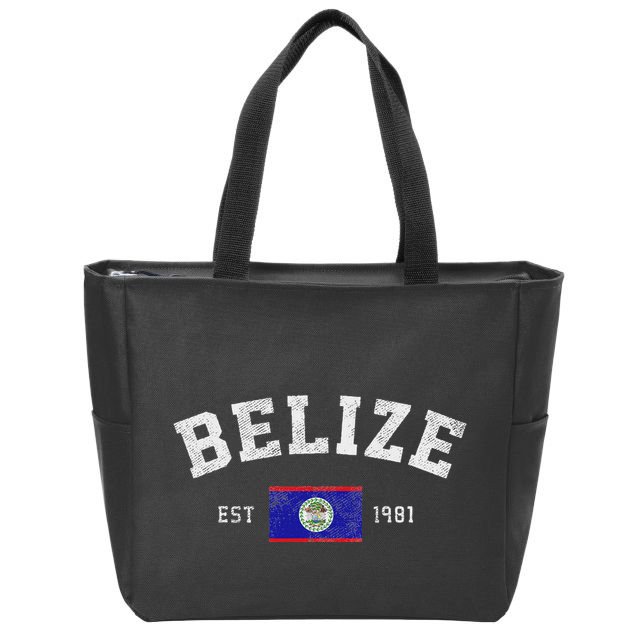 Belize Est. 1981 Belizean Flag Independence Day Zip Tote Bag
