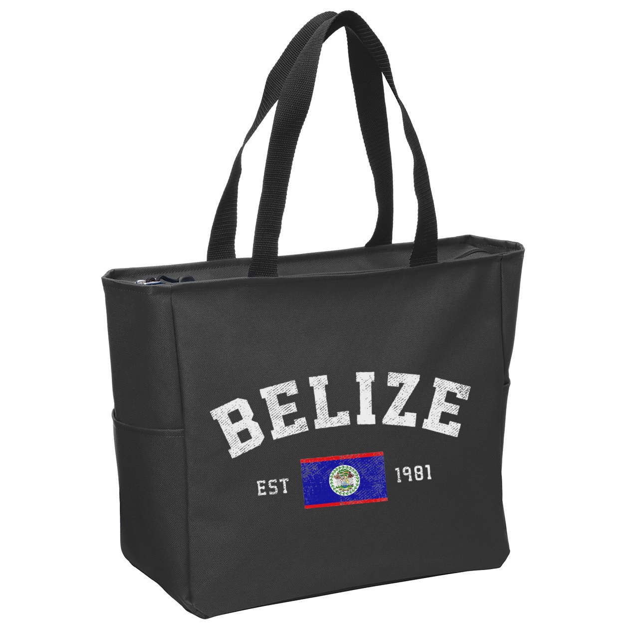 Belize Est. 1981 Belizean Flag Independence Day Zip Tote Bag