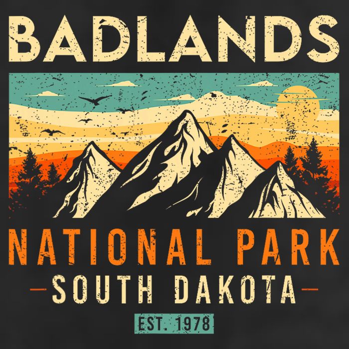 Badlands Est. 1978 O South Dakota National Park 7 Panel Mesh Trucker Snapback Hat
