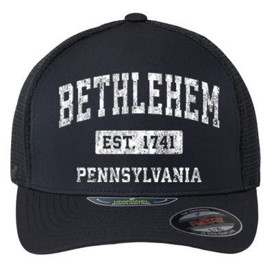 Bethlehem Est 1741 Pennsylvania Pa Vintage Established Sports Design Flexfit Unipanel Trucker Cap