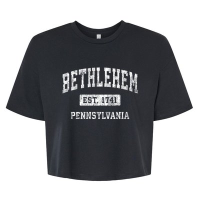 Bethlehem Est 1741 Pennsylvania Pa Vintage Established Sports Design Bella+Canvas Jersey Crop Tee