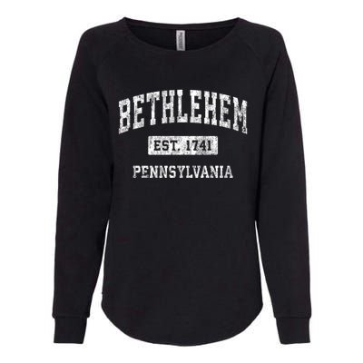 Bethlehem Est 1741 Pennsylvania Pa Vintage Established Sports Design Womens California Wash Sweatshirt