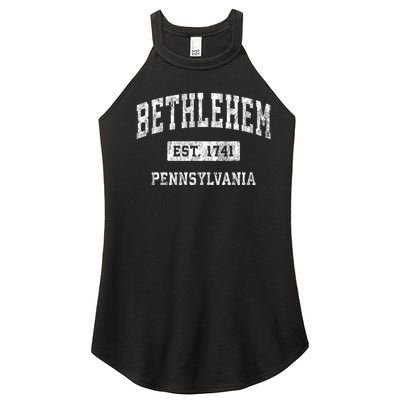 Bethlehem Est 1741 Pennsylvania Pa Vintage Established Sports Design Women’s Perfect Tri Rocker Tank