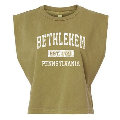 Bethlehem Est 1741 Pennsylvania Pa Vintage Established Sports Design Garment-Dyed Women's Muscle Tee