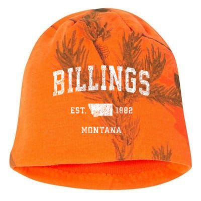 Billings Est 1882 Montana Mt Vintage Established Athletic Sports Design Kati - Camo Knit Beanie