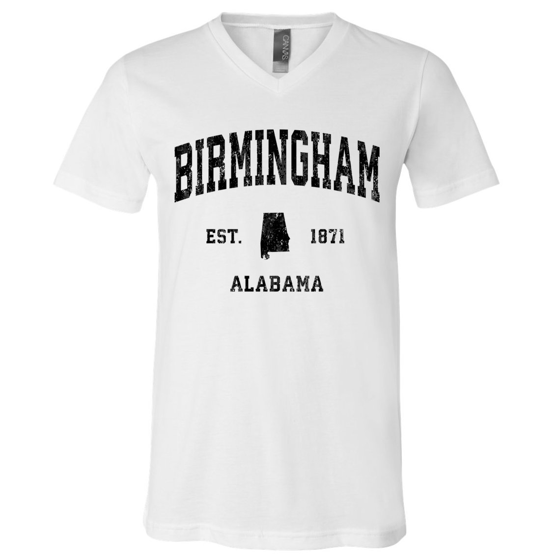 Birmingham Est 1871 Alabama Al Vintage Established Athletic Sports Design V-Neck T-Shirt