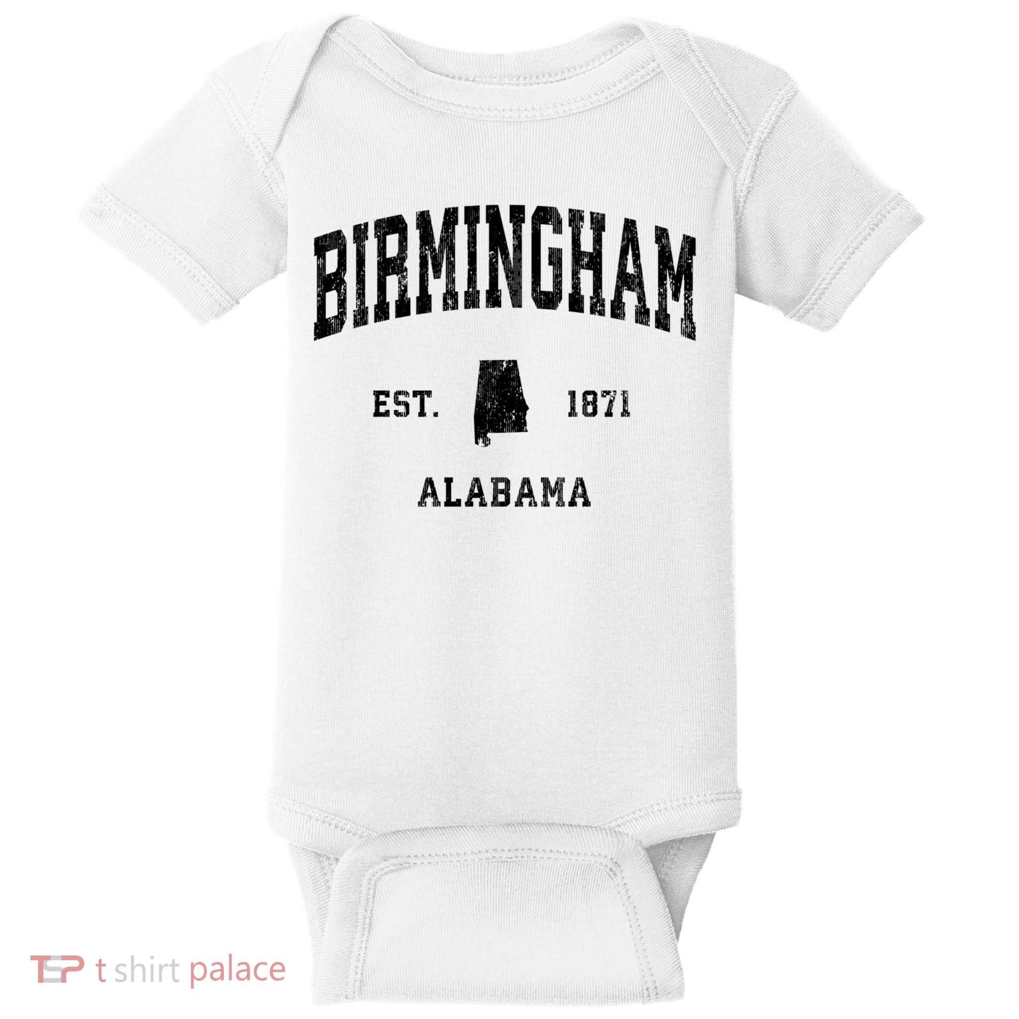 Birmingham Est 1871 Alabama Al Vintage Established Athletic Sports Design Baby Bodysuit