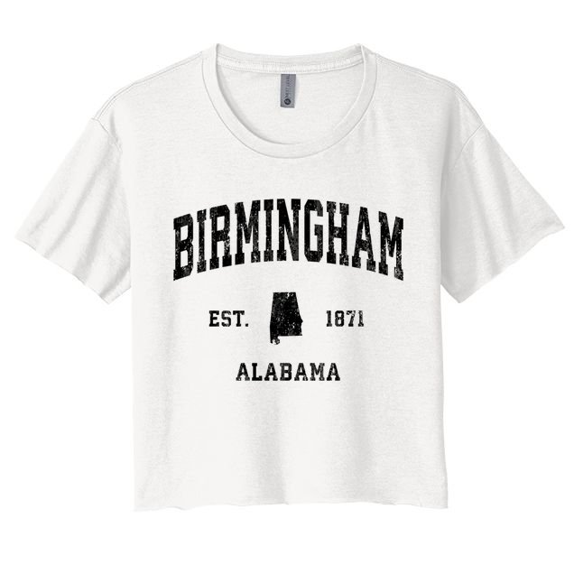 Birmingham Est 1871 Alabama Al Vintage Established Athletic Sports Design Crop Top