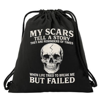Boomer Est 1959 My Scars Tell A Story They Are Reminders Drawstring Bag