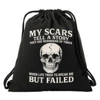 Boomer Est 1959 My Scars Tell A Story They Are Reminders Drawstring Bag
