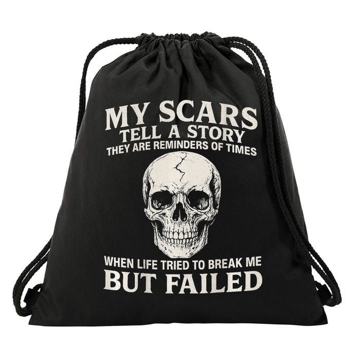 Boomer Est 1959 My Scars Tell A Story They Are Reminders Drawstring Bag