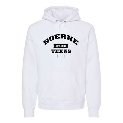 Boerne Est 1849 Texas Tx Vintage Athletic Sports Established Premium Hoodie